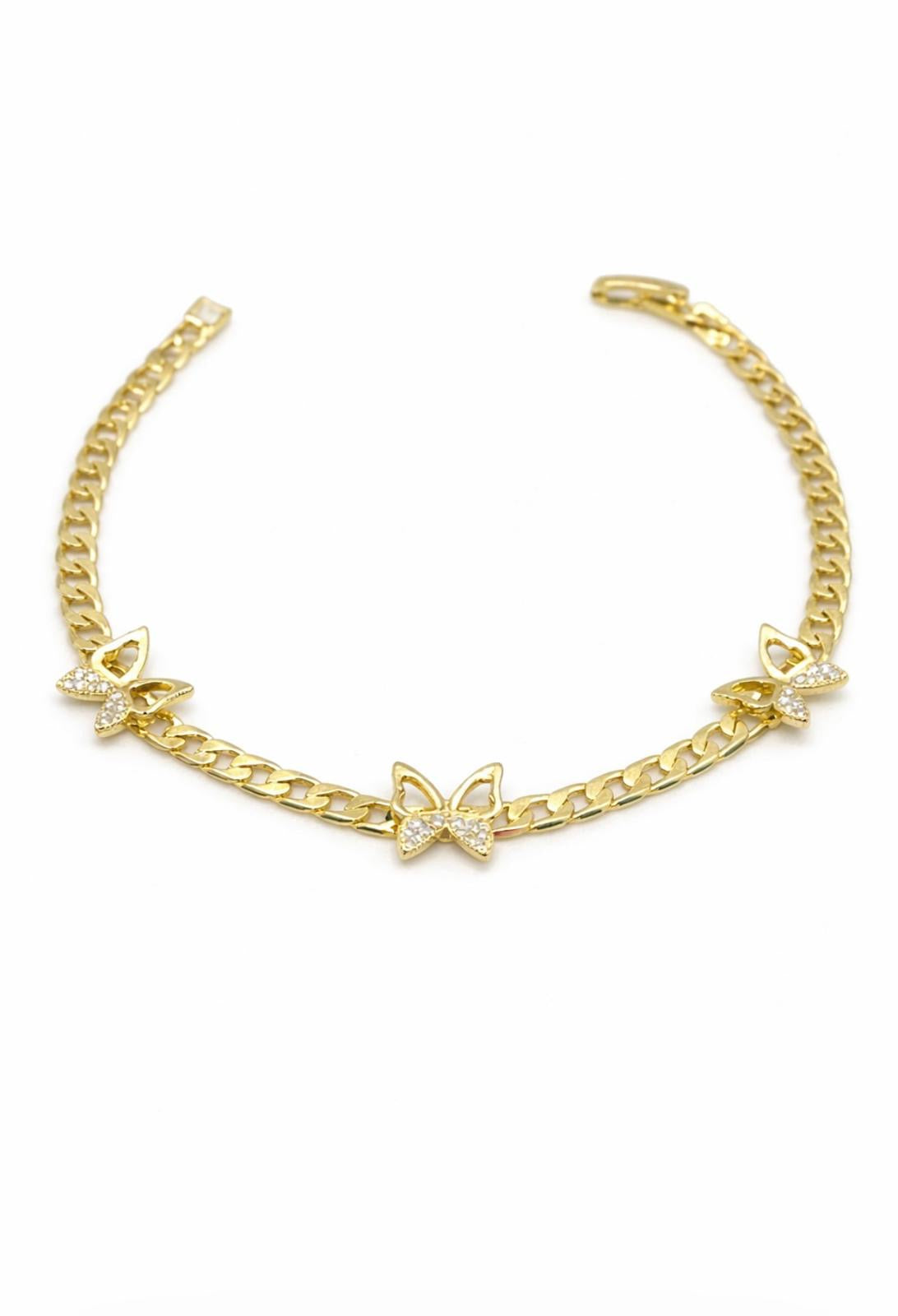 Curb Bracelet With Butterfly