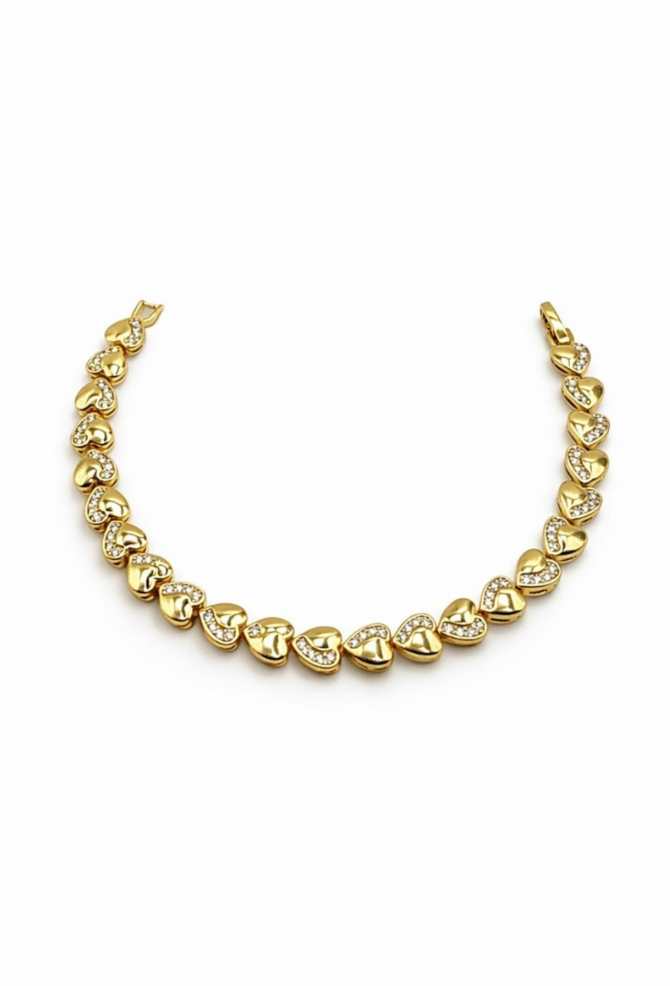 Real 14 Karat Gold Plated Heart Bracelet